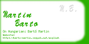 martin barto business card