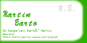 martin barto business card